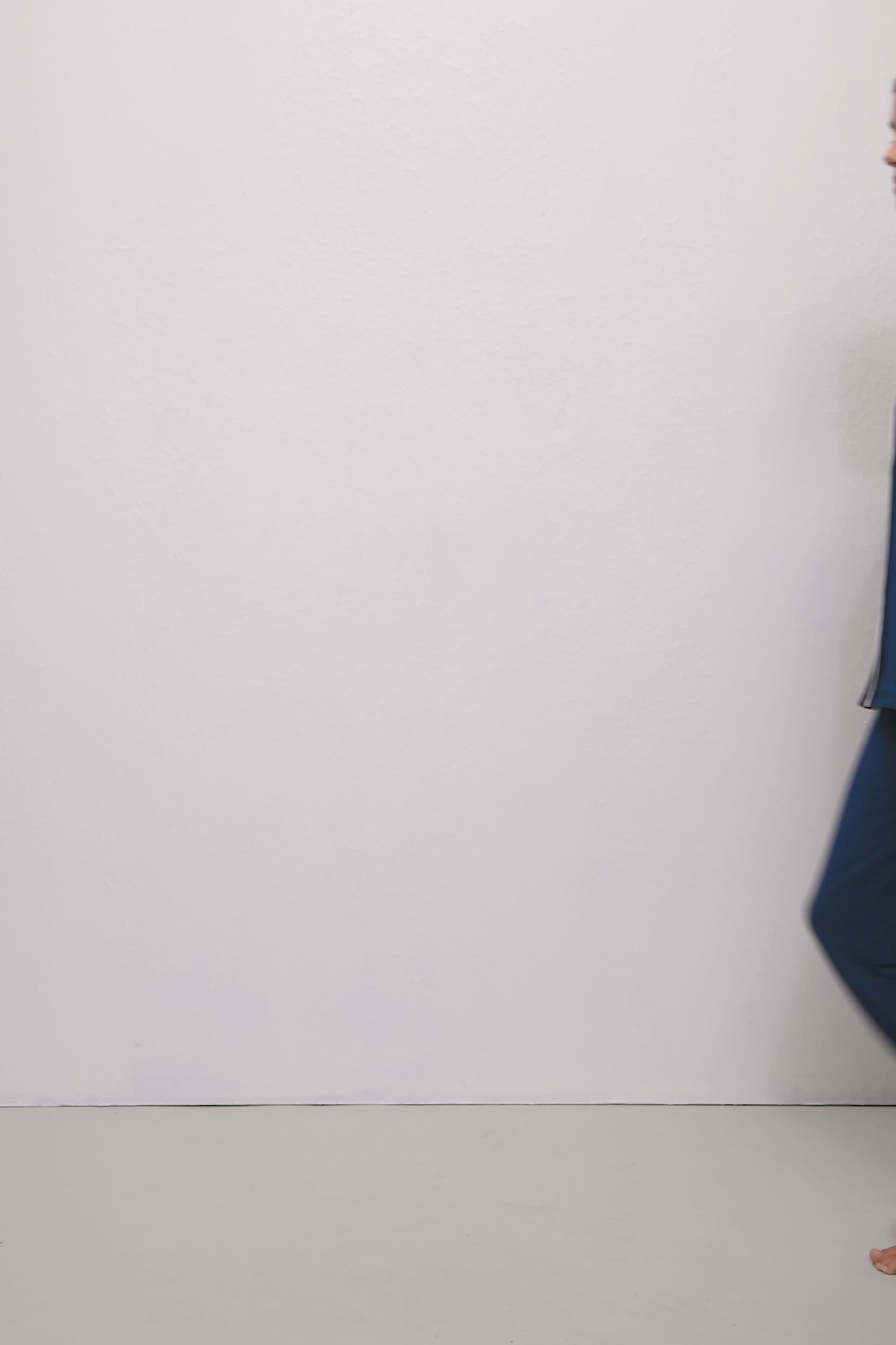 Video of model wearing Gisele TENCEL™ Modal Long PJ Set in Navy/Ivory