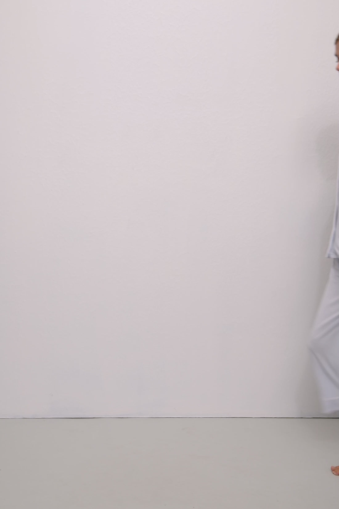 Video of model wearing Gisele TENCEL™ Modal Short Sleeve Crop PJ Set in Ice Blue/Ivory