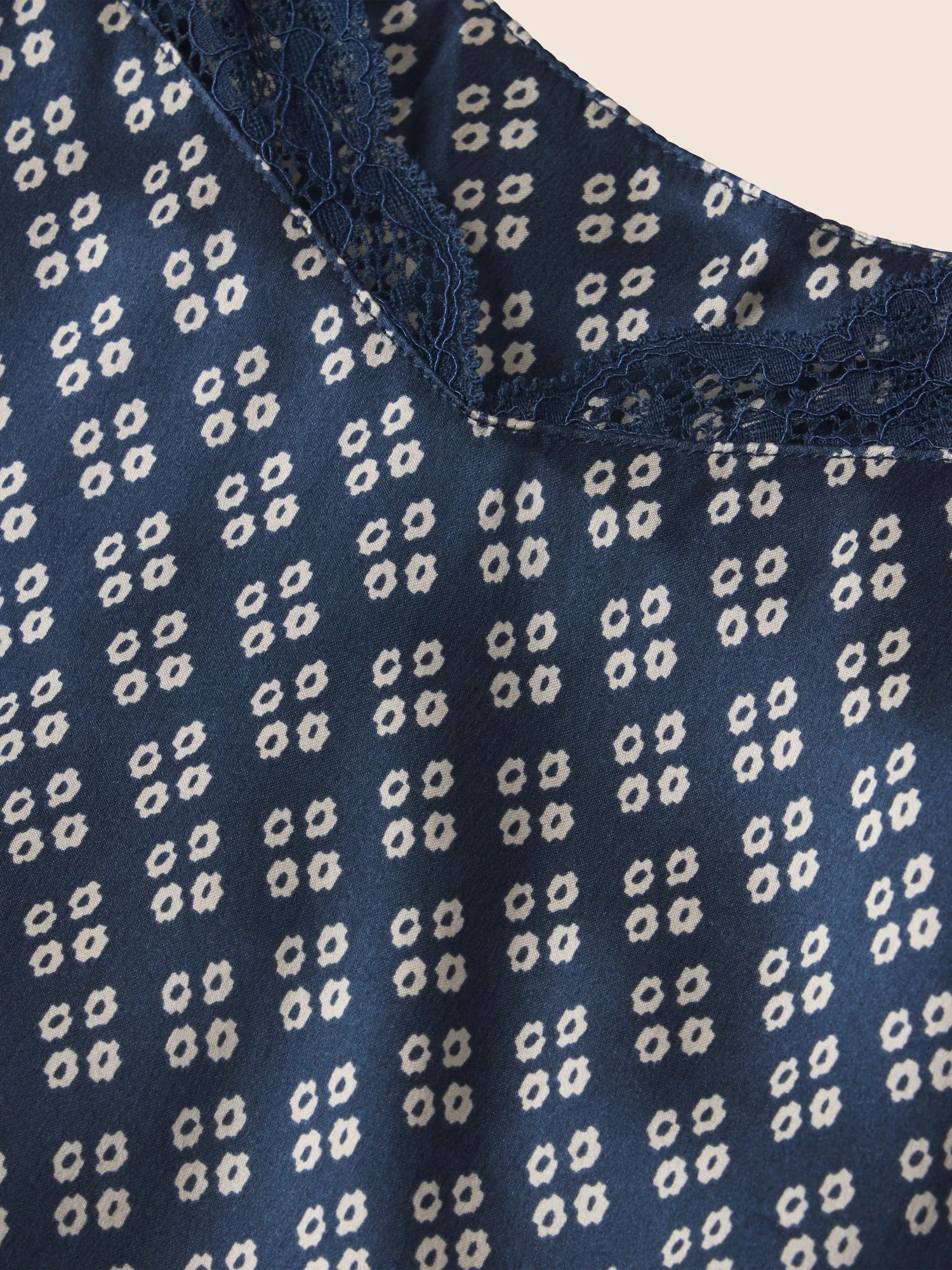Image of Washable Silk Cami and Short PJ Set in Petite Batik Indigo