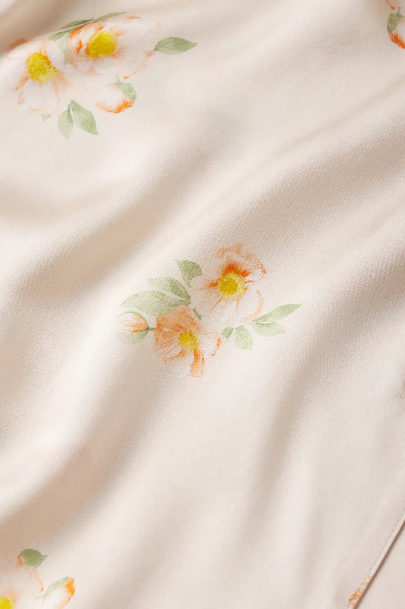 Image of Floral Bloom Peach Dust/Ivory Inez silk fabrication