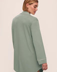 Model is wearing Gisele TENCEL™ Modal Sleepshirt in Eucalyptus/Ivory