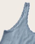 Fabric Detail of FINE GAUGE SWEATER TANK - Faded Denim
