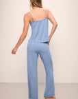Model wears Gisele TENCEL™ Modal Cami & Pant PJ Set in wedgewood blue.