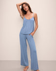 Model wears Gisele TENCEL™ Modal Cami & Pant PJ Set in wedgewood blue.