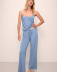Model wears Gisele TENCEL™ Modal Cami & Pant PJ Set in wedgewood blue.