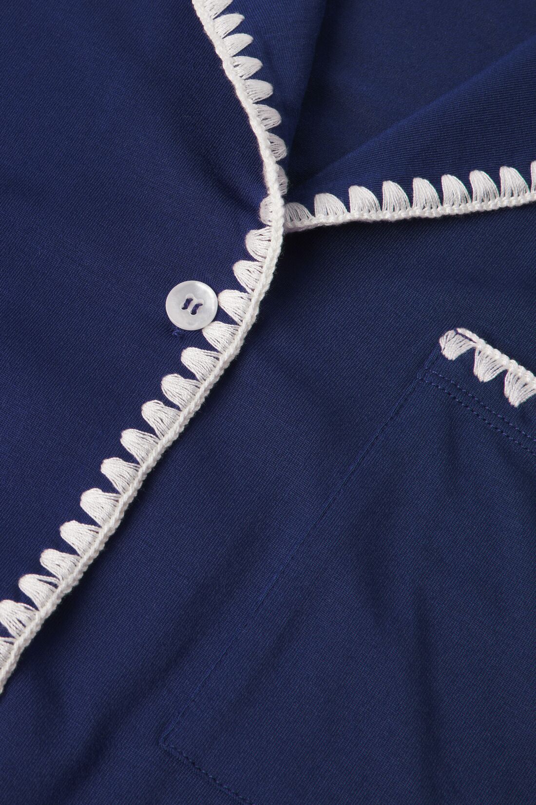 Detail image of Frida TENCEL™ Modal Shortie Short PJ Set in Navy/Ivory