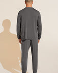 Model wears Henry TENCEL™ Modal Long PJ Set in Storm Gray.