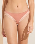 Model wears Flora TENCEL™ Modal Thong in Pink Rouge/Rose.