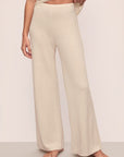Model is wearing Fine Gauge Sweater Pant in Almond Heather