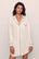 Model wears Gisele TENCEL™ Modal Sleepshirt in Pure Ivory/Navy