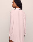 Model wears Gisele TENCEL™ Modal Sleepshirt in Sorbet Pink/Black