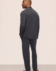 Model is wearing William TENCEL™ Modal Long PJ Set in Charcoal Heather/Ivory