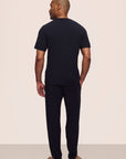 Model is wearing Henry TENCEL™ Modal Short Sleeve & Pant PJ Set in Black