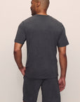 Model is wearing Henry TENCEL™ Modal Short PJ Set in charcoal heather
