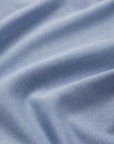 Model wears Kids TENCEL™ Modal Unisex Long PJ Set in Wedgewood Blue/Ivory.