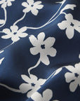 Image of Modern Floral Navy/Navy fabric and print detail.