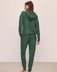 Model wears Softest Sweats Jogger in Spruce.
