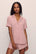 Model is wearing Gisele TENCEL™ Modal Rib Relaxed Short PJ Set in  Pale Mauve