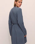 Model is wearing Georgina TENCEL™ Modal Robe in Peppercorn