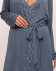 Model is wearing Georgina TENCEL™ Modal Robe in Peppercorn
