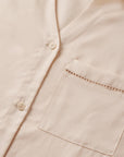 Fabric detail of Tencel Woven Short Sleeve Top - Whitecap Grey
